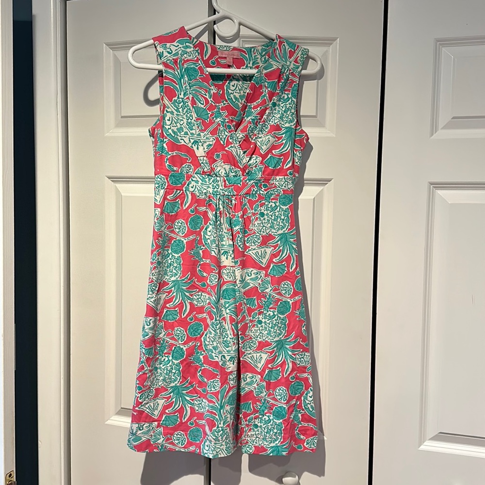 Pink and green Lilly Pulitzer dress sz S